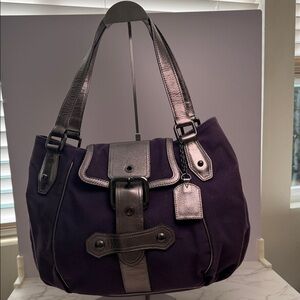 Burberry Blue Label Purple Canvas Shoulder Bag